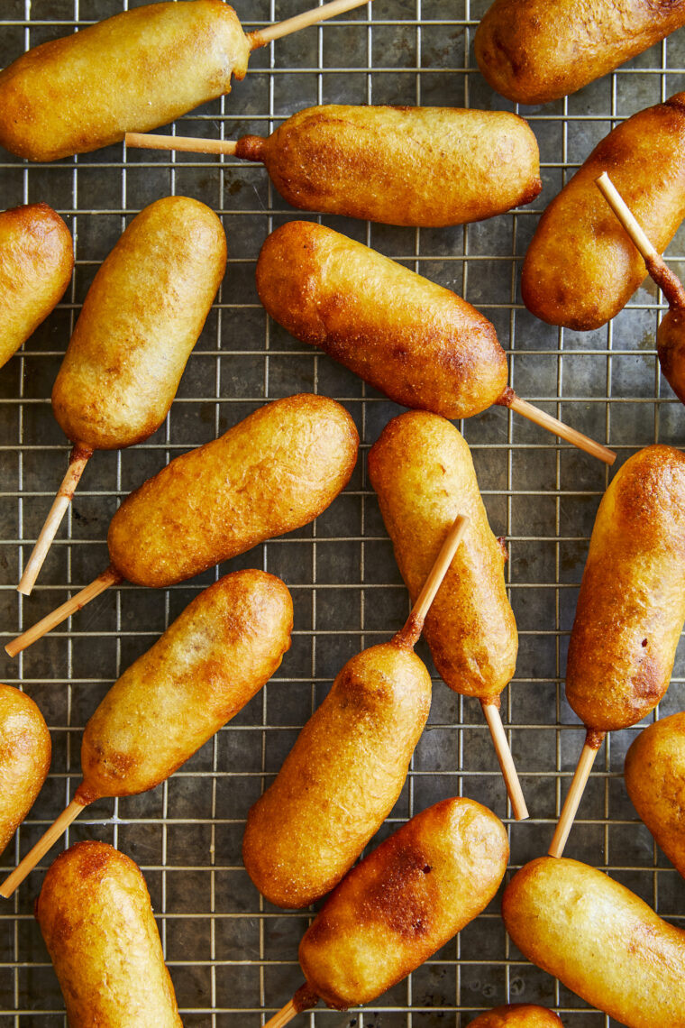 Easy Homemade Mini Corn Dogs - The best corn dogs you can make right at home - tastes just like the state fair. Sure to be a family favorite!