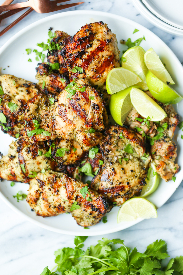Cilantro Lime Chicken Thighs - This is truly the most AMAZING zesty cilantro-lime marinade ever. And the chicken comes out perfectly juicy and tender.