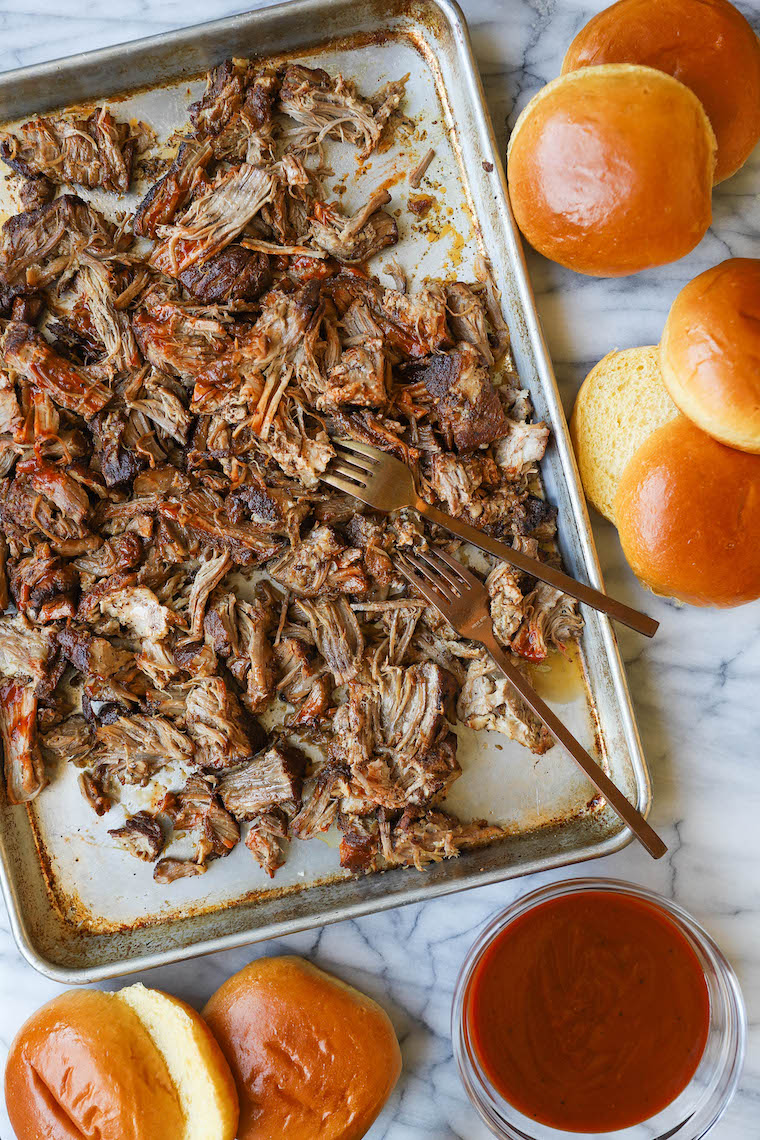 Instant Pot BBQ Pulled Pork - The easiest + BEST pulled pork ever! Serve with your favorite BBQ sauce. So smoky, so flavorful, so juicy, and SO SO GOOD.