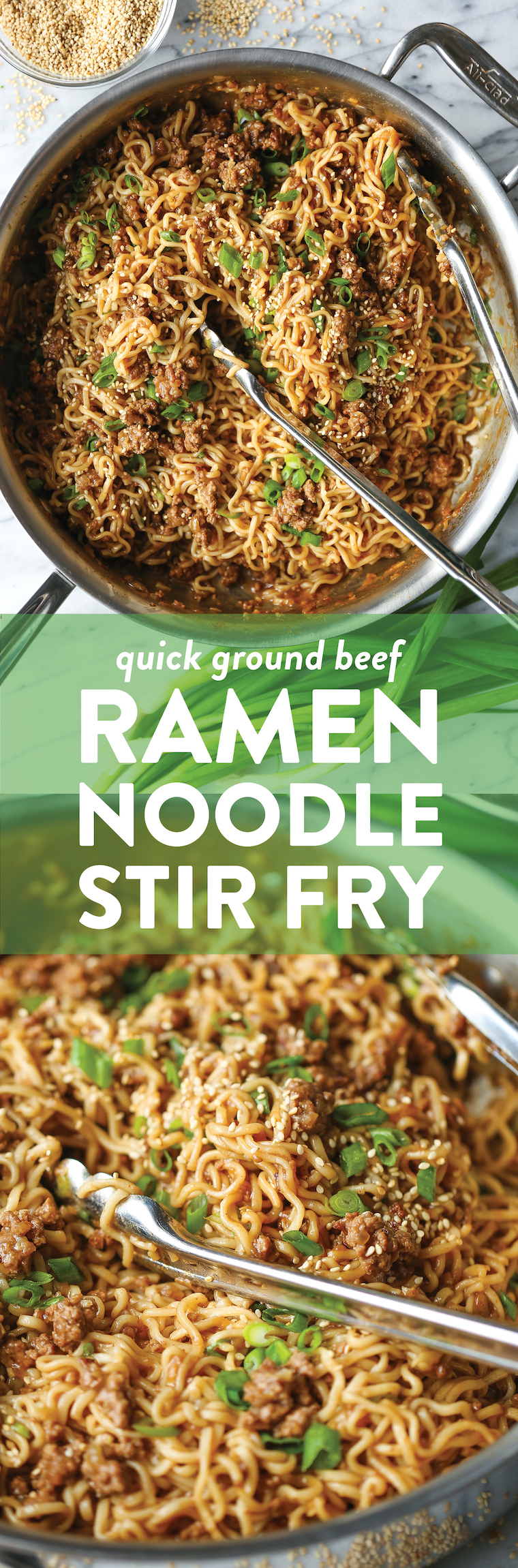 Quick Ramen Noodle Stir Fry - Fast, easy and budget-friendly using ramen noodles and ground beef for an amazing, saucy stir fry!