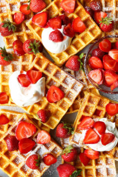 Strawberries and Cream Buttermilk Waffles